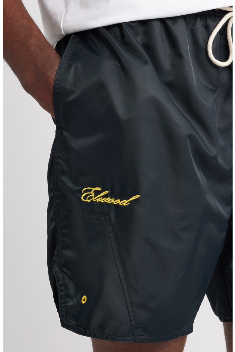 Olympic Embroidered Logo Nylon Shorts, Alternate, color, COAL