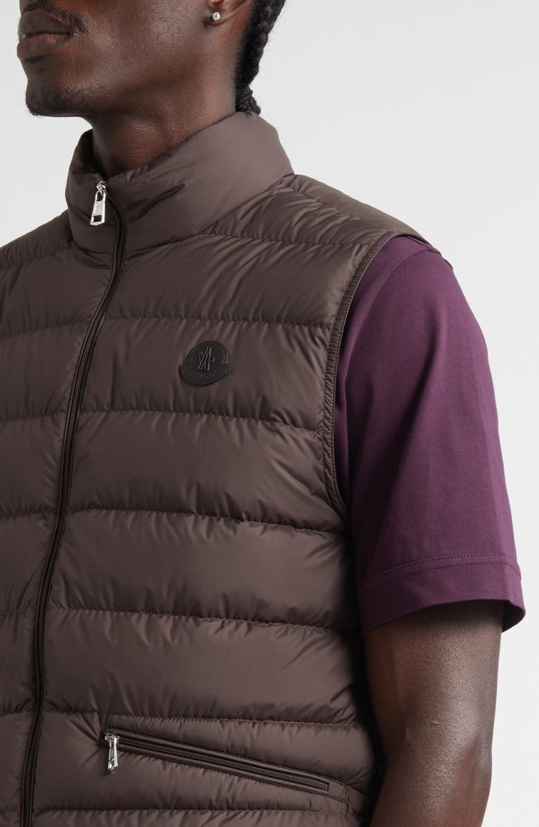 Moncler Treompan Down Puffer Vest, Alternate, color, Brown