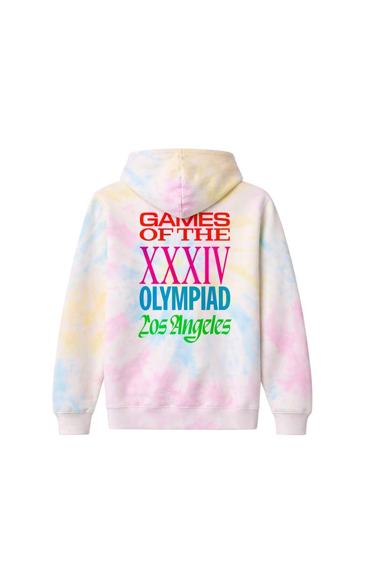 FANATICS Men's Fanatics White LA28 Superbloom Collection Tie-Dye Hoodie, Alternate, color, White