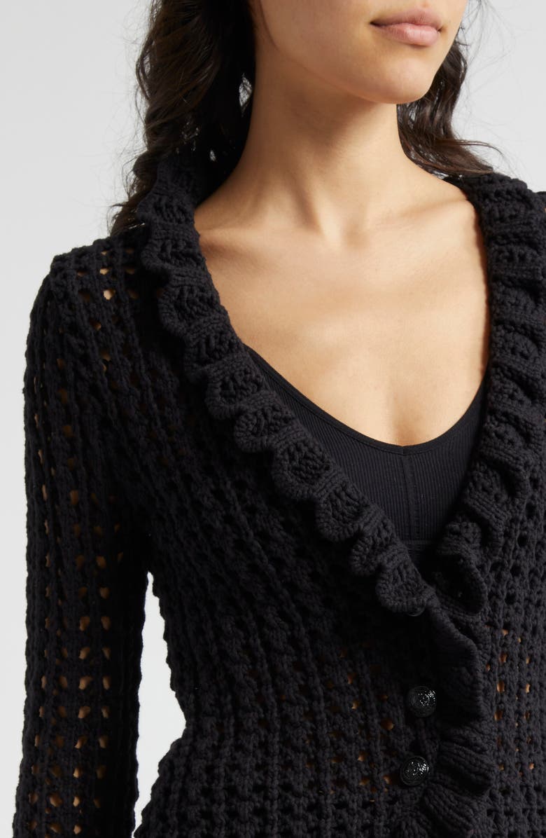 L'AGENCE Solaris Open Stitch Cotton Blend Cardigan, Alternate, color, 