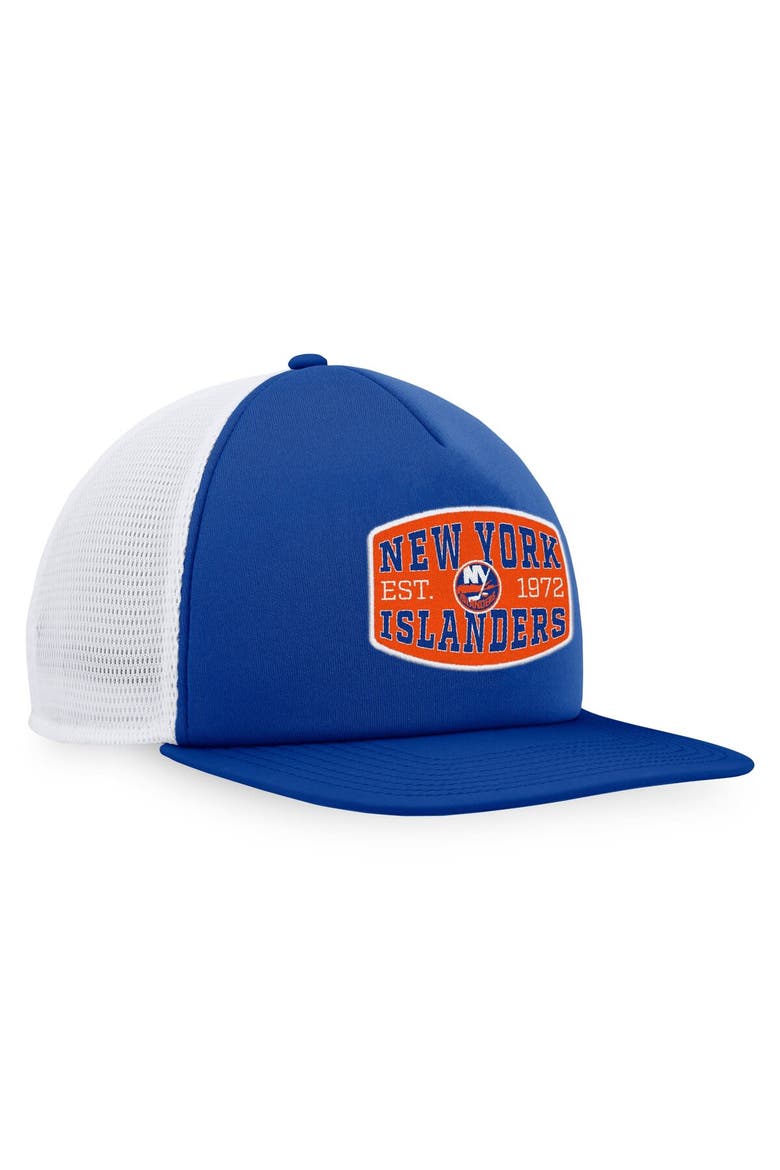 Men's Fanatics Branded Royal/White New York Islanders Foam Front Patch Trucker Snapback Hat, Alternate, color, Royal