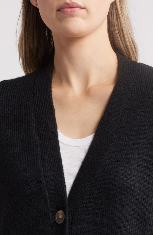 Caslonr Caslon(r) Easy Long Cozy Cardigan In Black