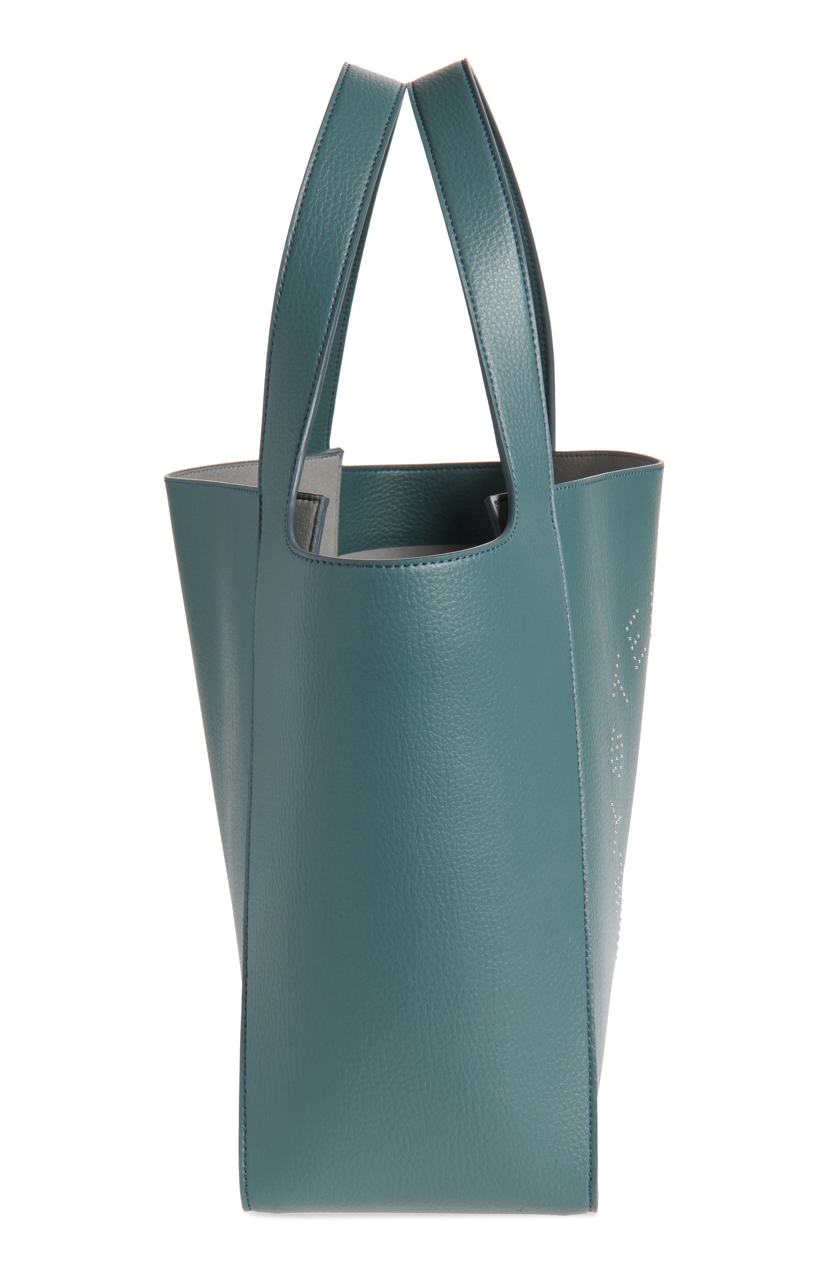 Stella McCartney Perforated Logo Faux Grainy Leather Tote, Alternate, color, 