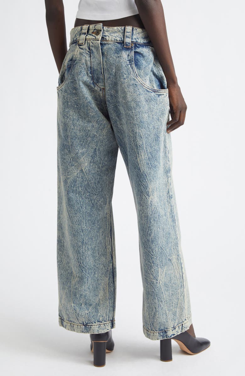 Vaquera Acid Wash Backwards Wide Leg Jeans, Alternate, color, Blue