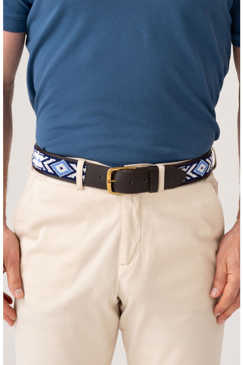 Maasai Beaded Belt, Main, color, PURPLE/WHITE
