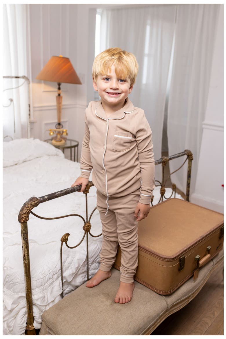 Ribbed Grandpa PJ for Boy, Alternate, color, Cocoa