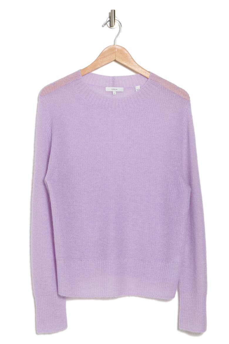 Featherweight Rib Crewneck Sweater, Alternate, color, VIOLETTA