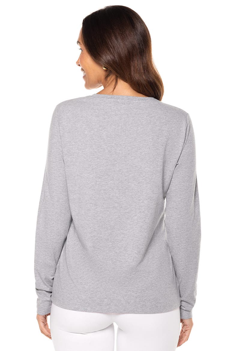 Women's Morada V-Neck Long Sleeve T-Shirt, UPF 50+ Sun Protection, Alternate, color, Grey Heather