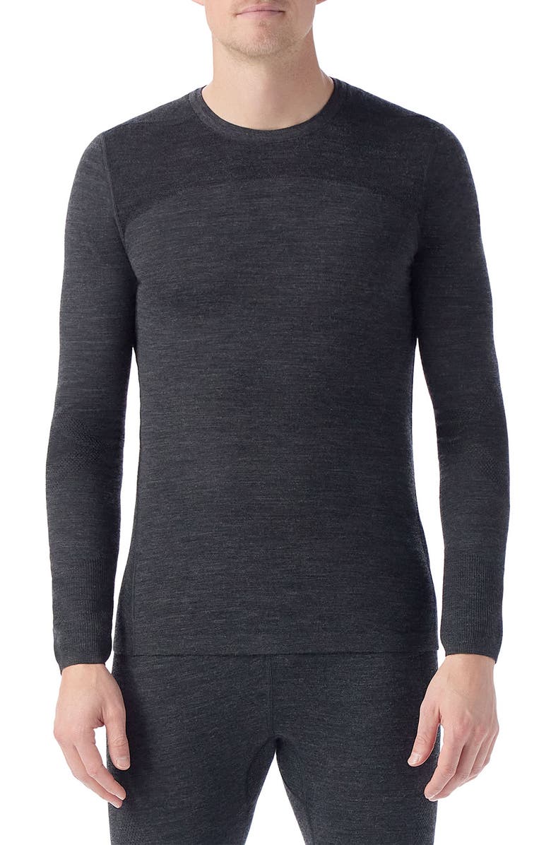 Smartwool Intraknit Thermal Merino Long Sleeve Crewneck T-Shirt, Main, color, Charcoal-Black