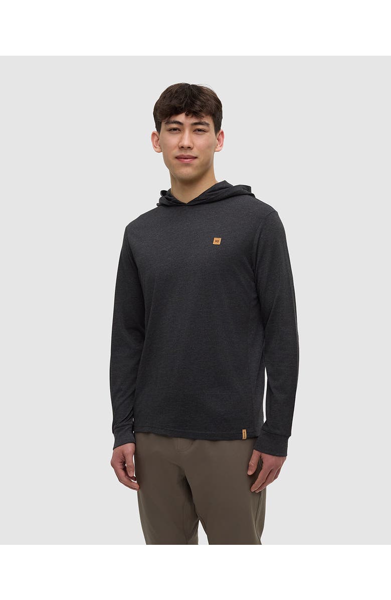 tentree Baker Hooded Longsleeve, Main, color, Meteorite Black Heather