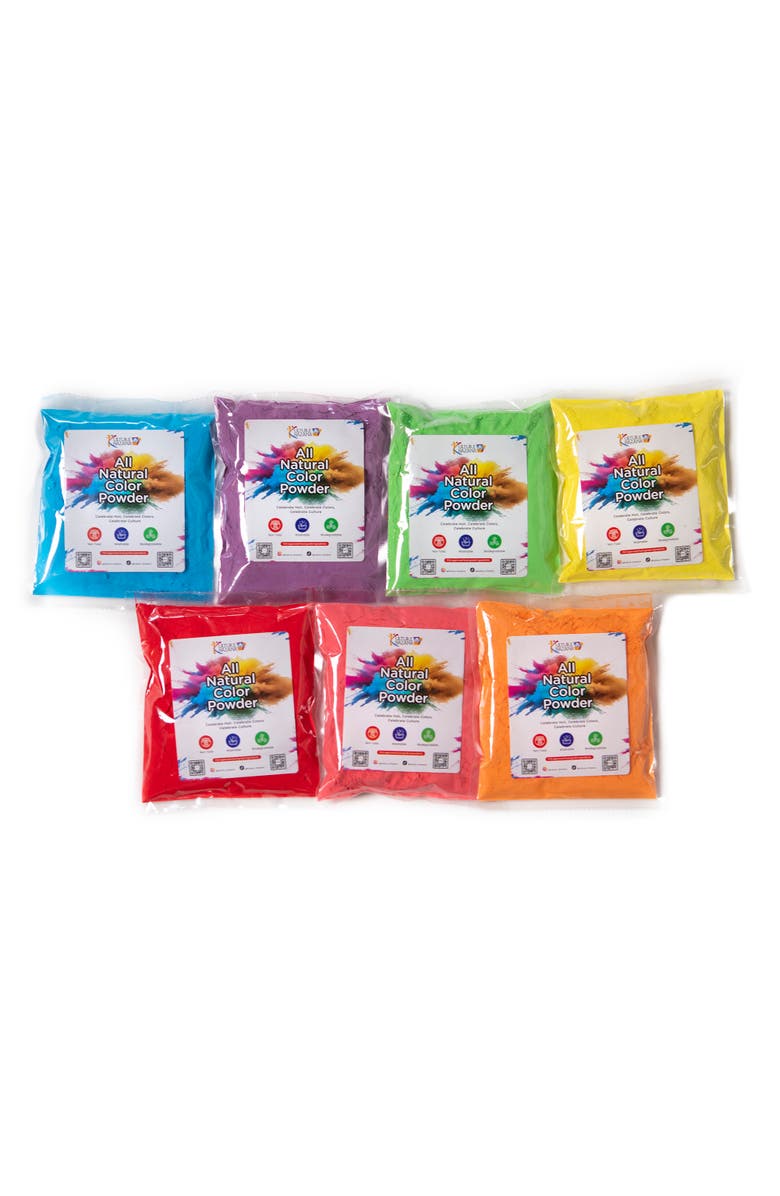 KULTURE KHAZANA Holi Powder 7 Pack, 100G Bags, Main, color, Multicolored