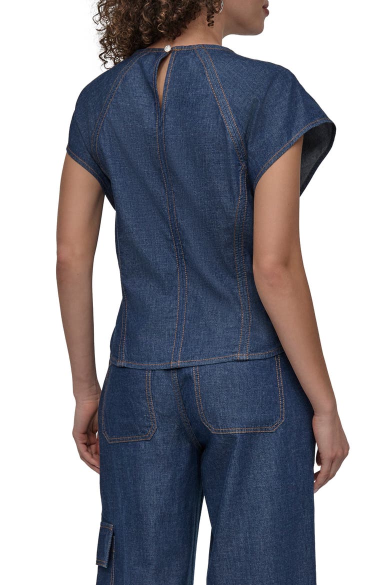 Seamed Denim Top, Alternate, color, CROSBY WASH