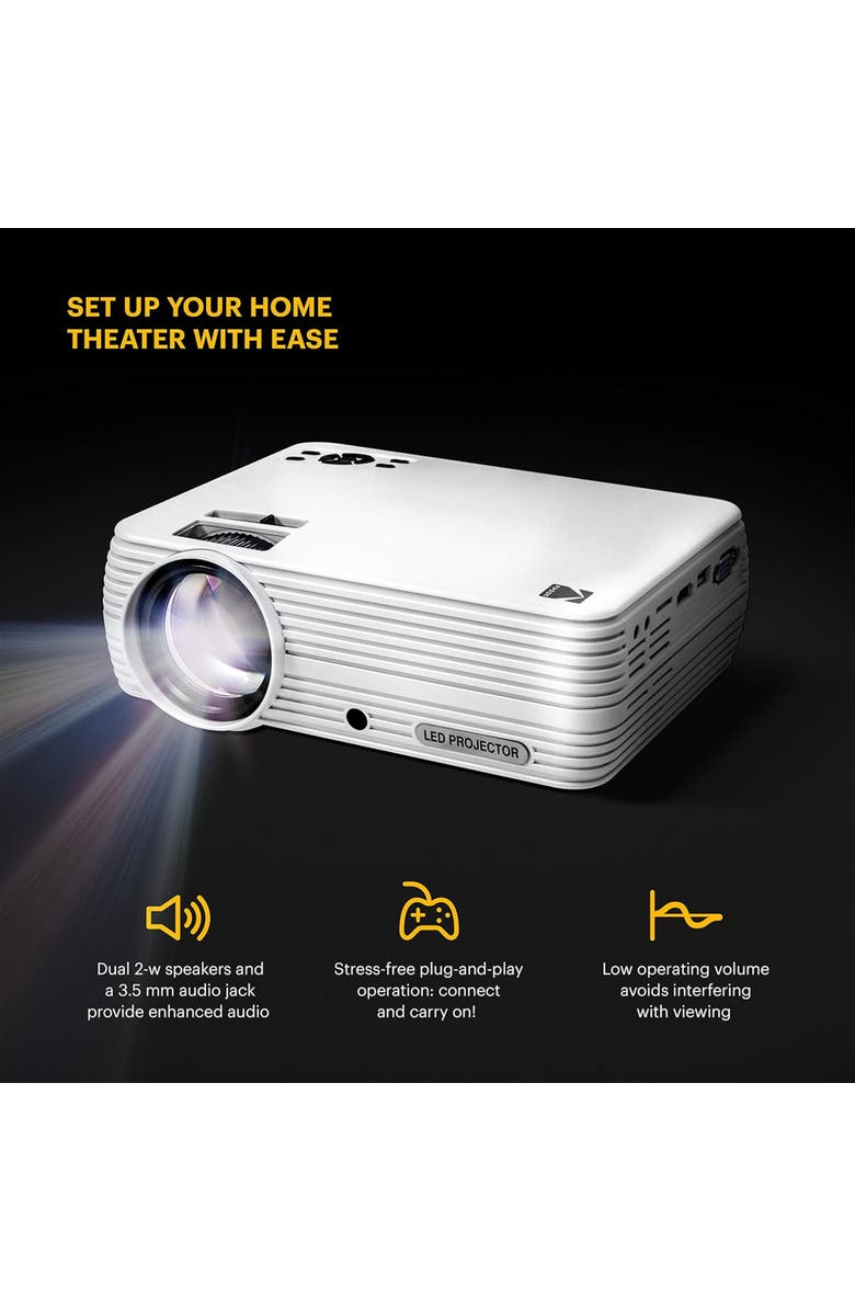 Kodak FLIK X7 Home Projector, Alternate, color, White