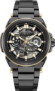 Kenneth Cole New York Skeleton Black Automatic Bracelet Watch, 42mm