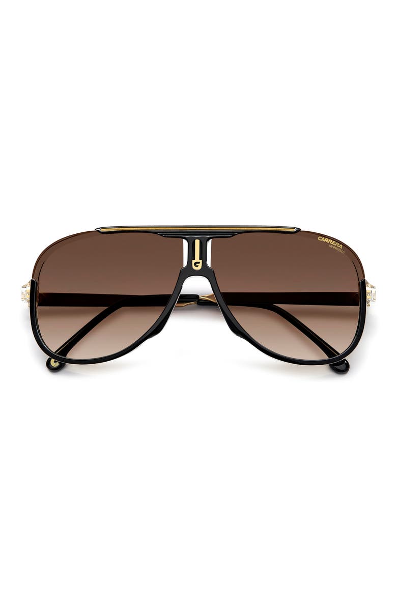 64mm Oversize Aviator Sunglasses, Alternate, color, BLACK GOLD/ BROWN GRADIENT