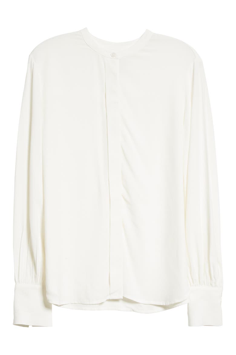 Floral Covered Placket Top, Alternate, color, IVORY CLOUD