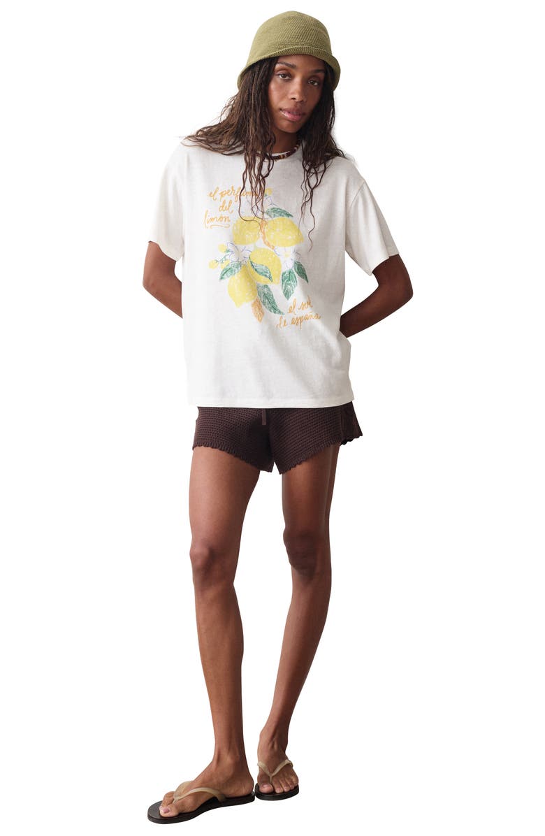Marine Layer Oversize Hemp & Cotton Graphic T-Shirt, Alternate, color, Antique White