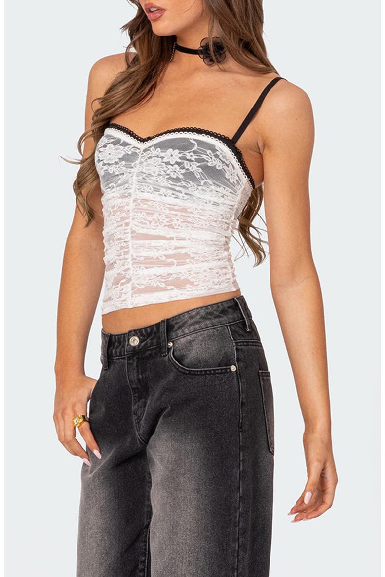Eleanor Sheer Lace Camisole, Alternate, color, WHITE