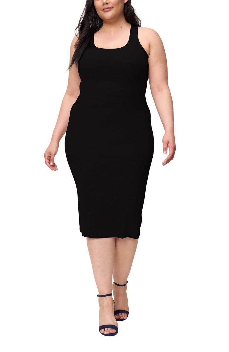 The Standard Stitch The Scoop Neck Midi Dress, Alternate, color, Onyx