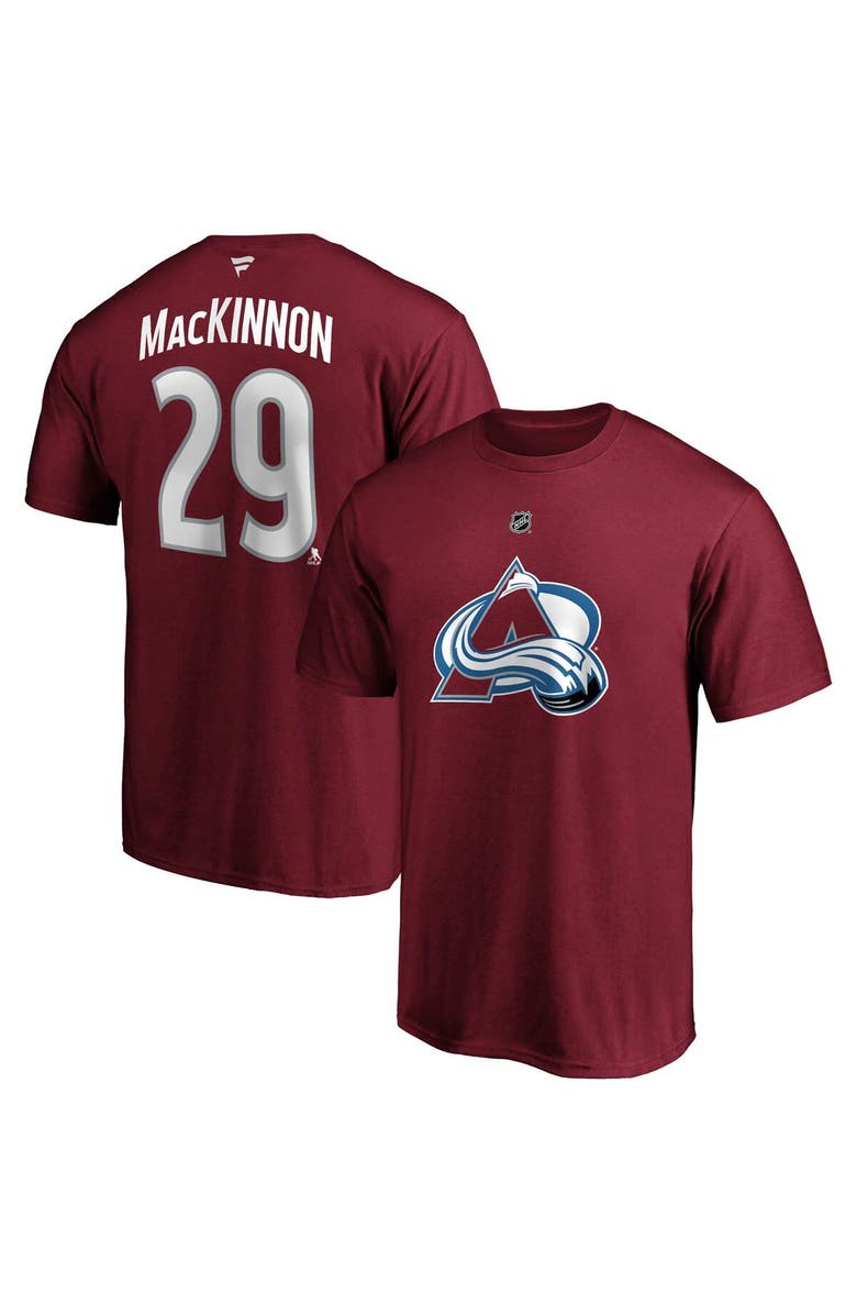FANATICS Men's Fanatics Branded Nathan MacKinnon Burgundy Colorado Avalanche Big & Tall Name & Number T-Shirt, Main, color, Maroon