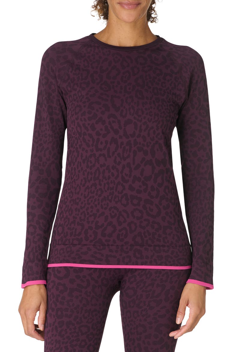 Animal Base Layer Top, Main, color, PURPLE LEO JACQUARD
