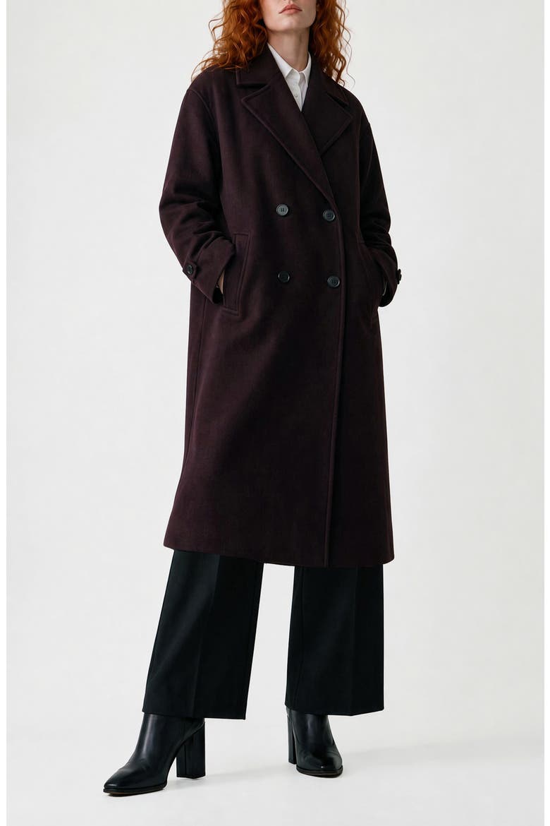 Ariane Double Breasted Coat, Main, color, FIG