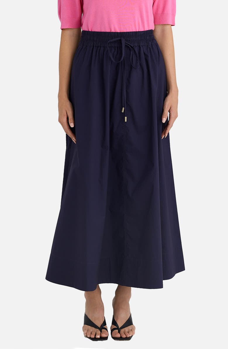 Brave+True Eliza Tie Waist Maxi Skirt, Main, color, Navy