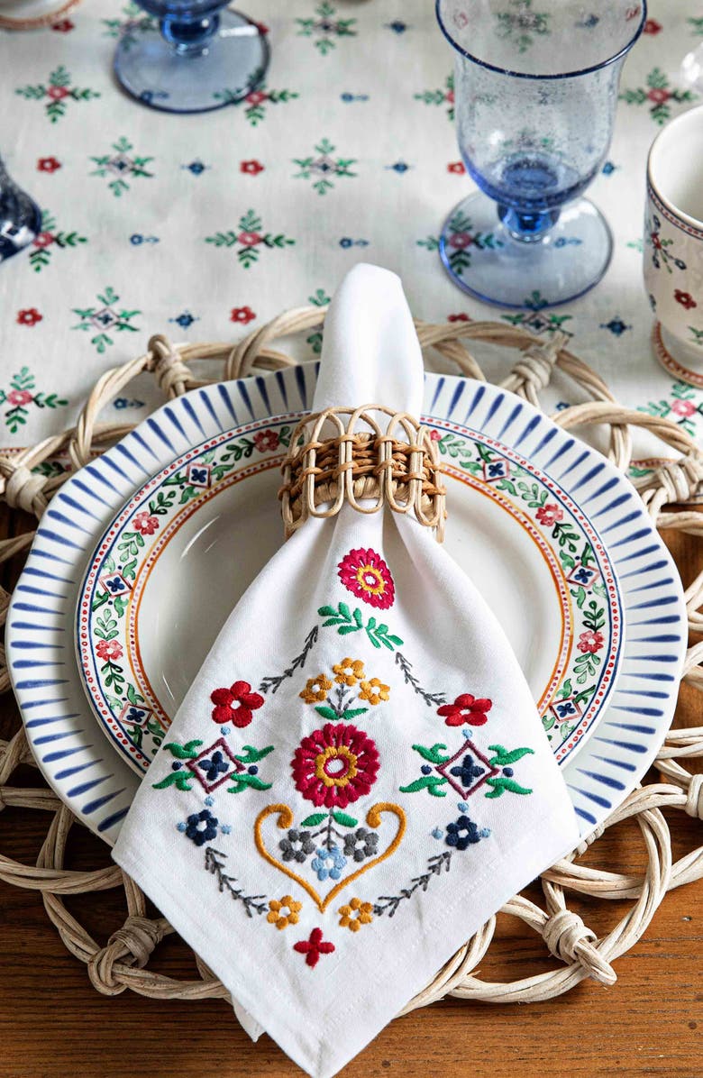Juliska Heidi Set of 4 Embroidered Napkins, Alternate, color, 