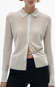 MANGO Metallic Button-Up Shirt