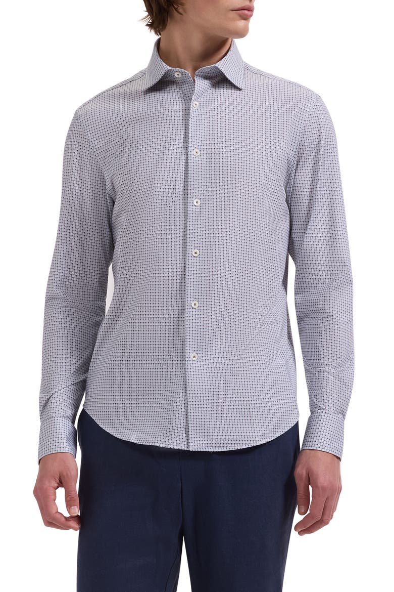 James OoohCotton® Geo Print Button-Up Shirt, Main, color, MOCHA