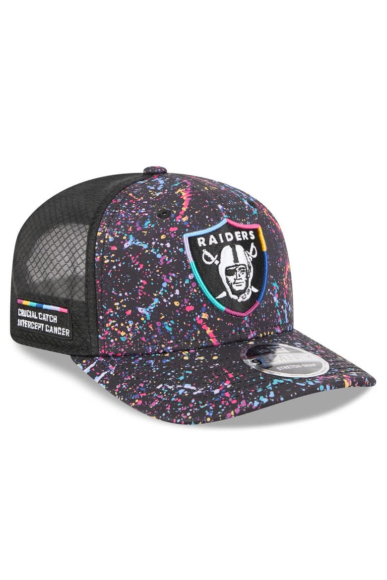 Men's New Era Black Las Vegas Raiders 2025 NFL Crucial Catch 9SEVENTY Adjustable Hat, Main, color, Black