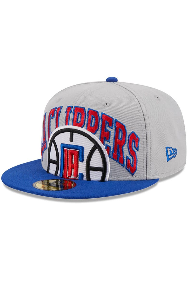 Men's New Era Gray/Royal LA Clippers Tip-Off Two-Tone 59FIFTY Fitted Hat, Main, color, Gray