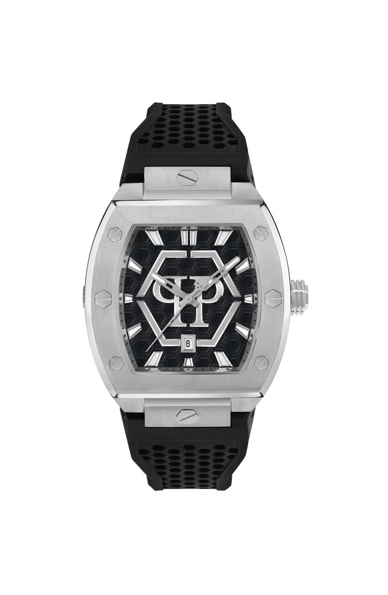 PHILIPP PLEIN Stainless Steel Watches The Hexagon Phantom Men, Main, color, Black/Silver