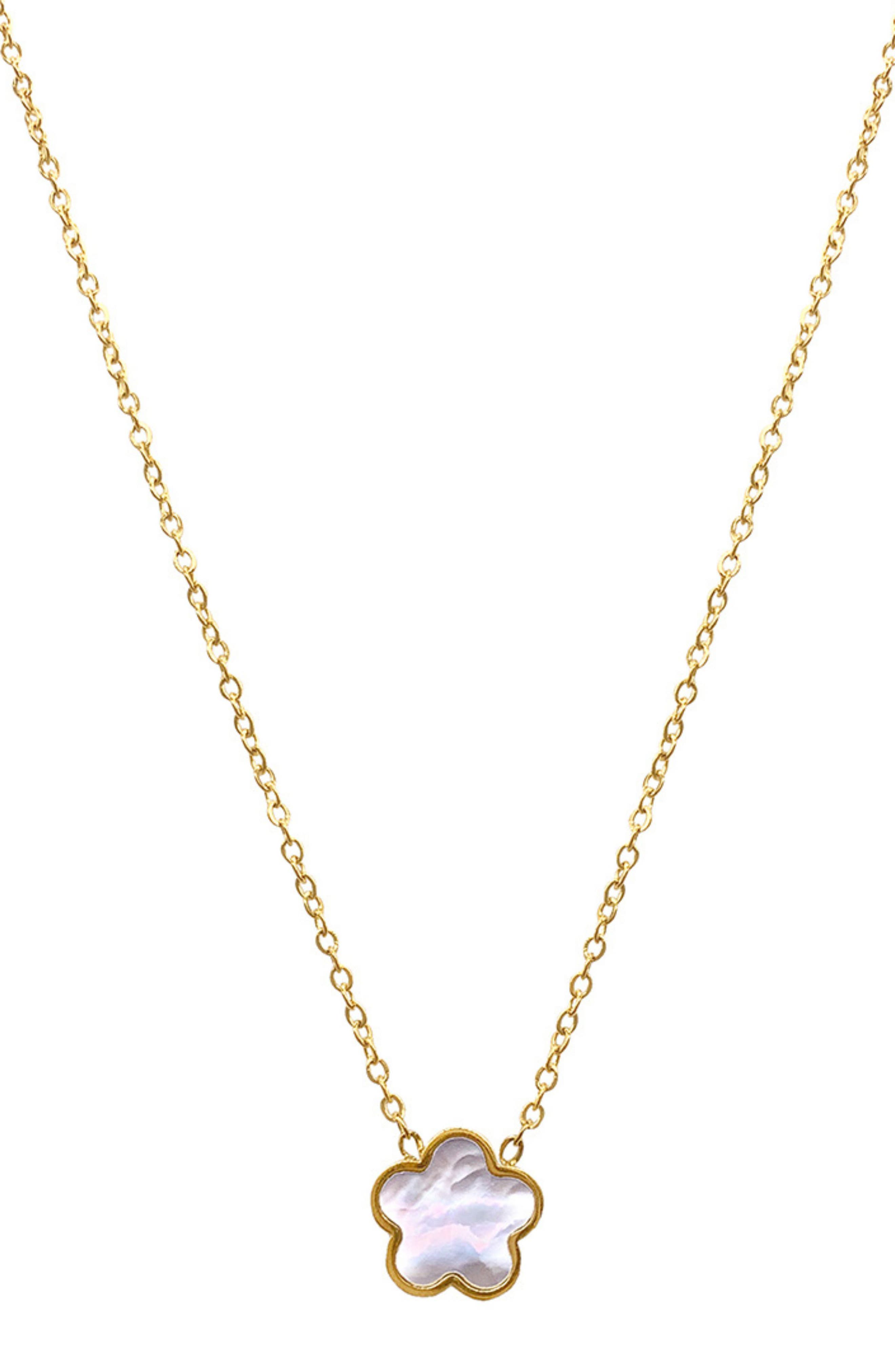 Adornia 14K Yellow Gold Plated Clover Pendant Necklace