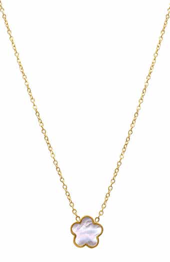 Adornia 14K Yellow Gold Plated Clover Pendant Necklace