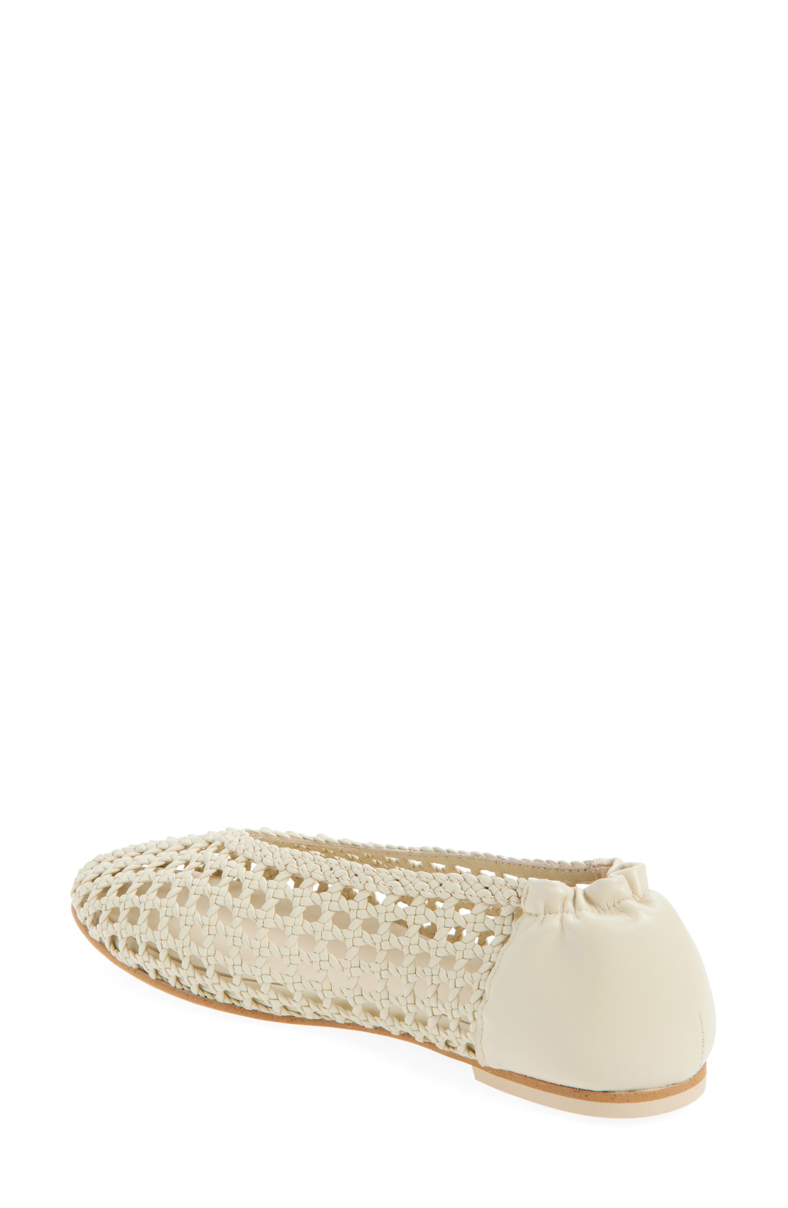 Freda Salvador Woven Ballet Flat, Alternate, color, Vanilla Woven Calf With Laces