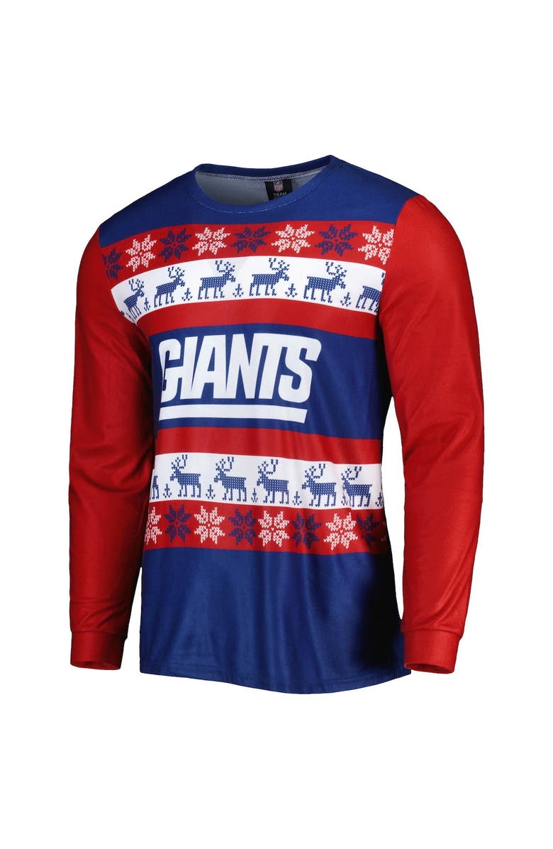 FOCO Men's FOCO Navy New York Giants Team Ugly Pajama Set, Alternate, color,