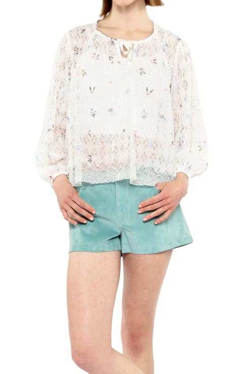 Embroidered Lacey Trellis Blouse
