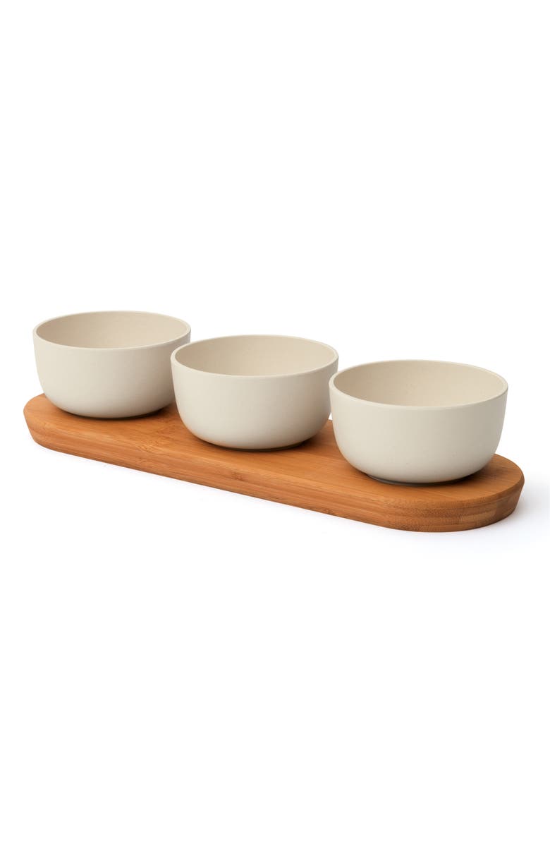 BergHOFF Leo 4-Piece Bowl & Bamboo Tray Set, Alternate, color, 