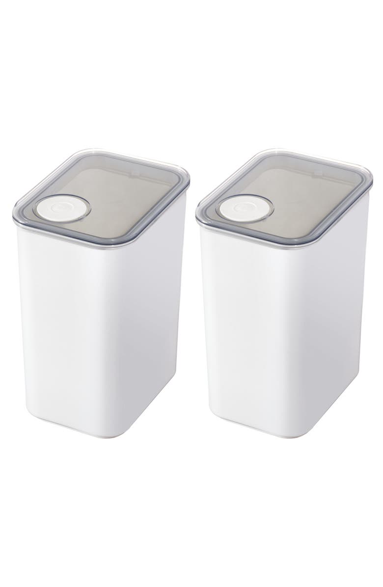iDesign Large Canister with Removable Pour Cap - Set of 2 - White, Main, color, White