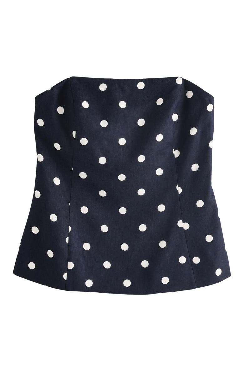 Textured Spot Strapless Top, Main, color, BLACK