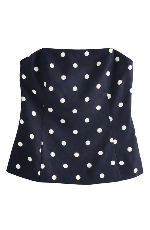 Textured Spot Strapless Top