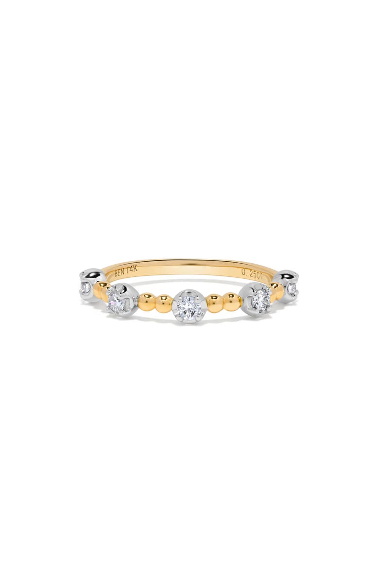 H.J. Namdar 14K Gold Diamond Beaded Band Stackable Ring, Alternate, color,