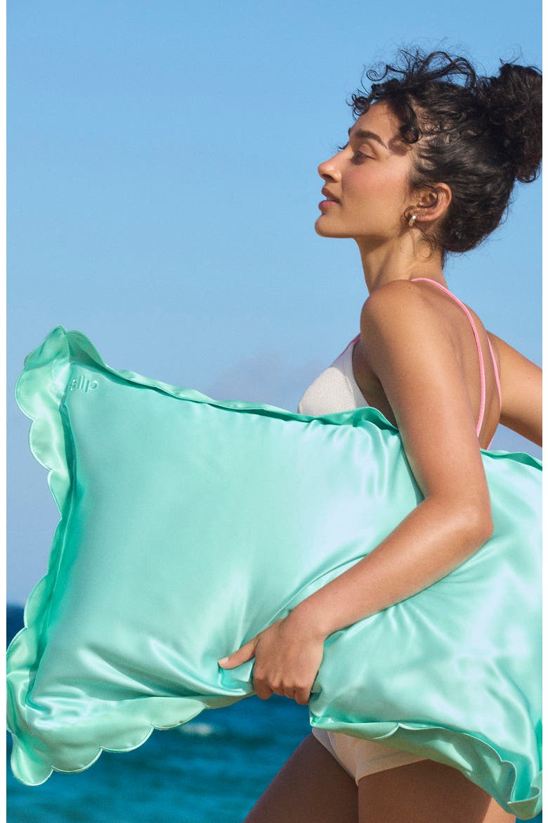 Sunshade Pure Silk Pillowcase, Alternate, color, TURQUOISE