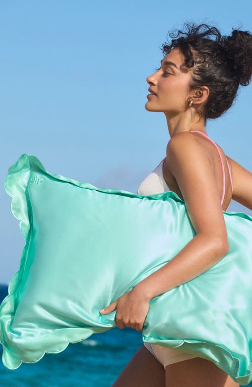 Slip Sunshade Pure Silk Pillowcase In Turquoise