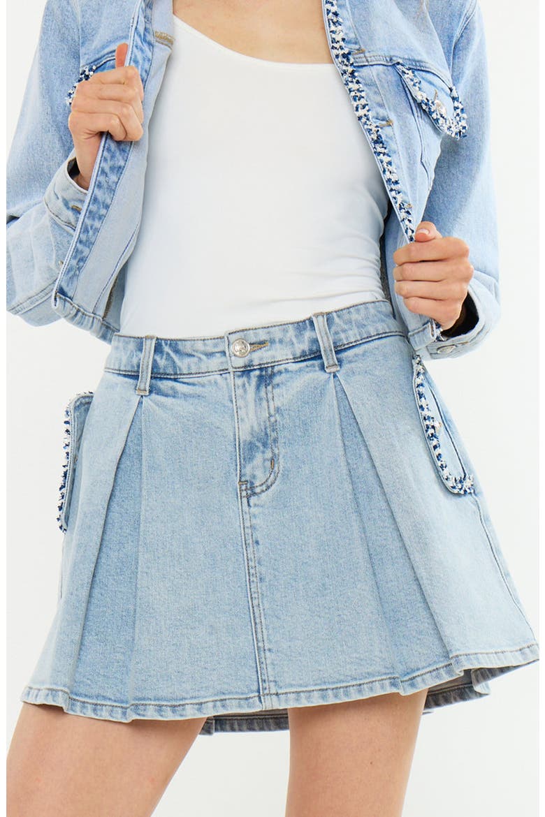 Valerien Mid Rise Mini Skirt, Main, color, Light Wash