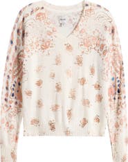 NIC+ZOE Paisley V-Neck Sweater