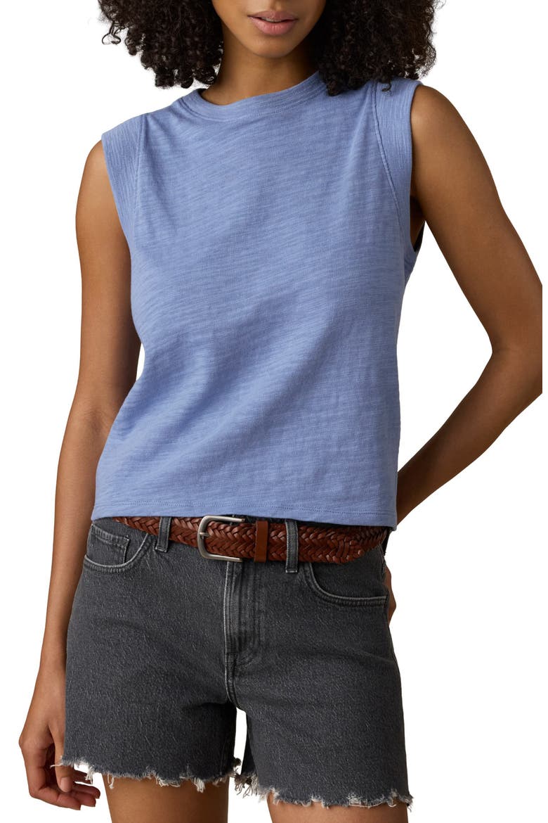 Sunwashed Slub Muscle Tank, Main, color, OCEAN DUSK