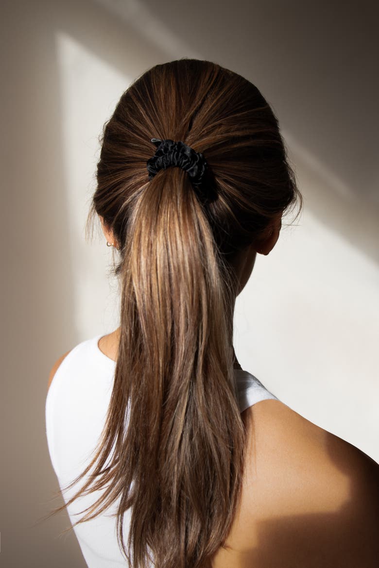 Skinny Scrunchie Set, Alternate, color, Black Jade