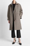 Vince Plaid Wool Blend Coat